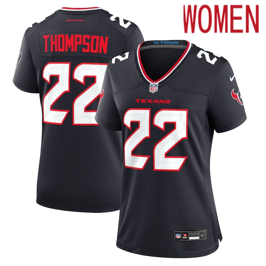 Women Houston Texans 22 Josh Thompson Nike Navy Team Game NFL Jersey